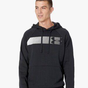 Under Armour Rival Fleece Mens Black Size XLT Graphic Cotton Blend Hoodie New